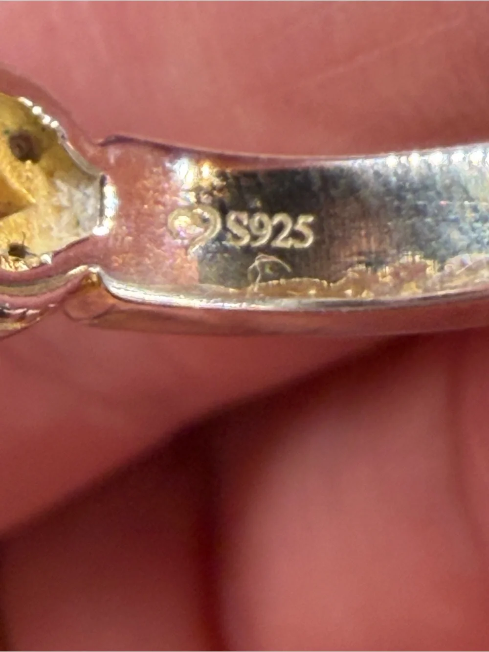 Gold & Silver Toned Cubic Zirconia S925 Ring Size 7
